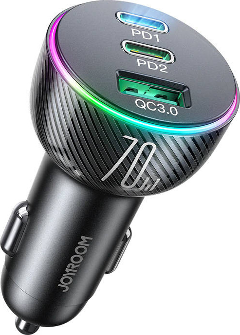 Nabíječka do auta Joyroom JR-CL26, 2x USB-C PD, 1x USB 70W (černá)