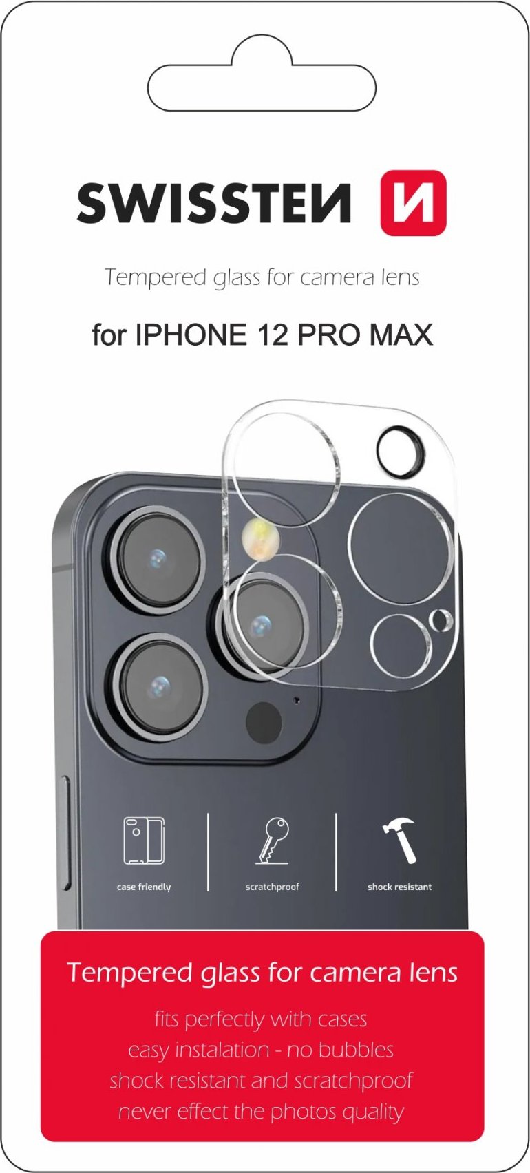 SWISSTEN Ochranné sklo na čočky fotoaparátu pro Apple iPhone 12 Pro Max