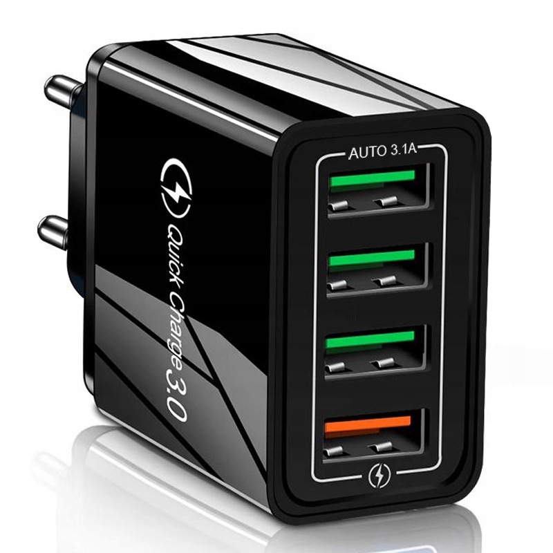 Kryteo Síťová nabíječka 4X USB QUICK CHARGE 3.0 (Černá)