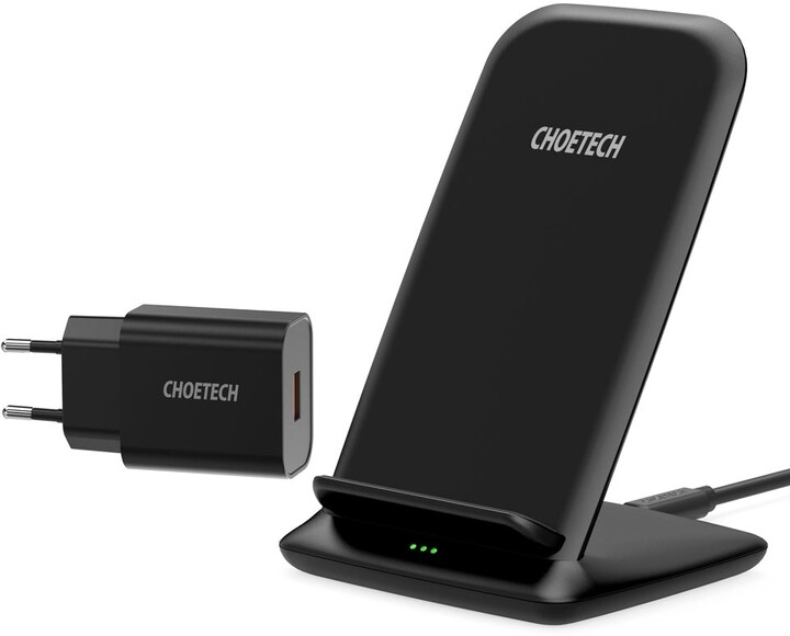 Bezdrátový nabíjecí stojánek Choetech T555-F 15 W (černý)