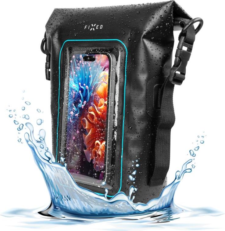Voděodolný vak FIXED Float Bag s kapsou pro mobilní telefon 3L, černá