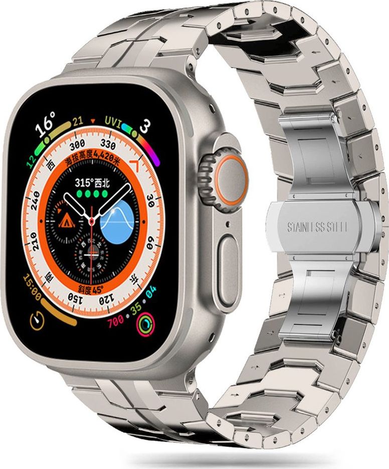 TECH-PROTECT STAINLESS LINE pro Apple Watch 4 / 5 / 6 / 7 / 8 / 9 / SE / ULTRA 1 / 2 (42 / 44 / 45 / 49 MM) TITANIUM