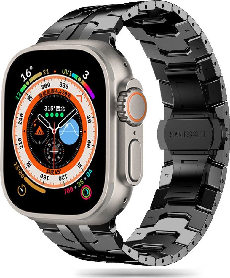 TECH-PROTECT STAINLESS LINE pro Apple Watch 4 / 5 / 6 / 7 / 8 / 9 / SE / ULTRA 1 / 2 (42 / 44 / 45 / 49 MM) BLACK