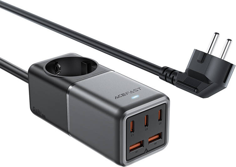 Stolní napájecí lišta / nabíječka Acefast Z2, GaN, 3xUSB-C, 2xUSB-A, 75 W (černá)