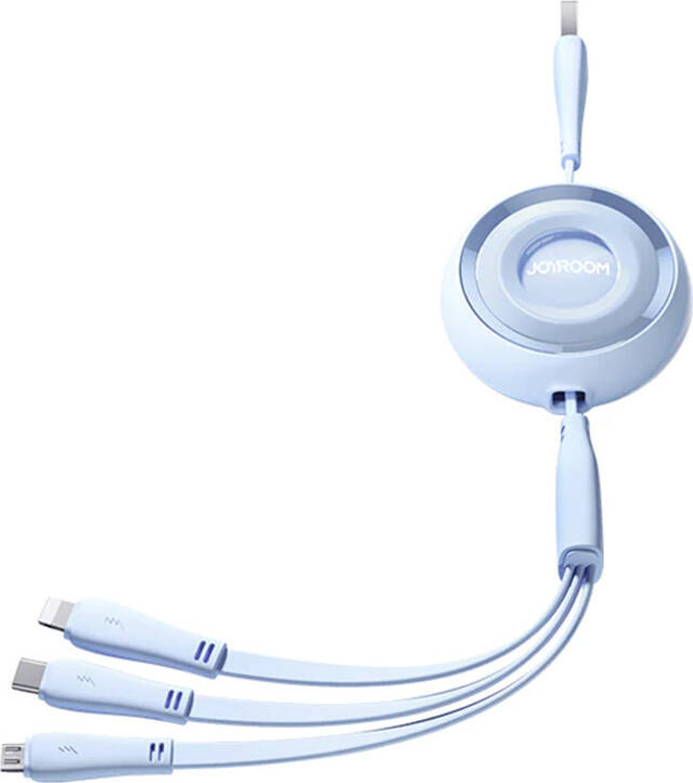 3v1 Joyroom barevný kabel USB na USB-C/Lightning/Micro USB 3,5 A, 1 m (modrý)