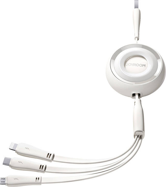 3v1 Joyroom barevný kabel USB na USB-C/Lightning/Micro USB 3,5 A, 1 m (bílý)