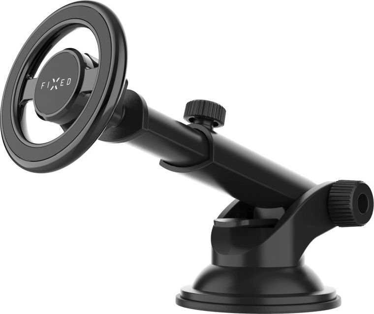 Magnetický kovový držák FIXED MagMount XL s přísavkou na sklo nebo palubní desku s podporou MagSafe, černý