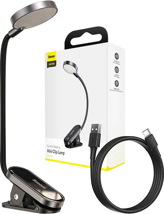 Baseus (DGRAD-0G) Comfort Reading Mini Clip Lamp - tmavě šedá