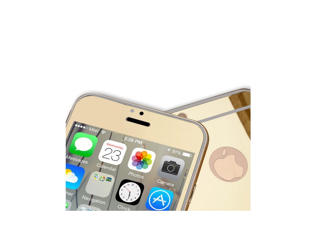 Zrcadlové tvrzené sklo Mirrori (přední + zadní) pro iPhone 6 PLUS/6S PLUS Barva: Zlatý