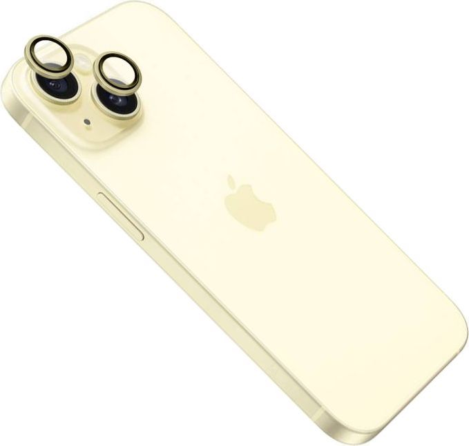 Ochranná skla čoček fotoaparátů FIXED Camera Glass pro Apple iPhone 15/15 Plus, žlutá