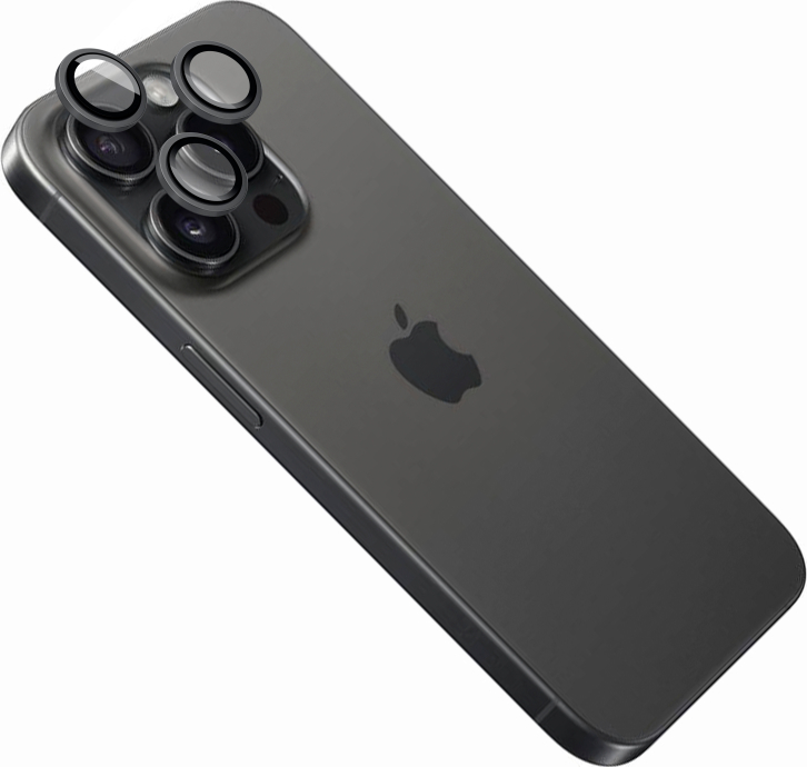 Ochranná skla čoček fotoaparátů FIXED Camera Glass pro Apple iPhone 15 Pro/15 Pro Max, space gray