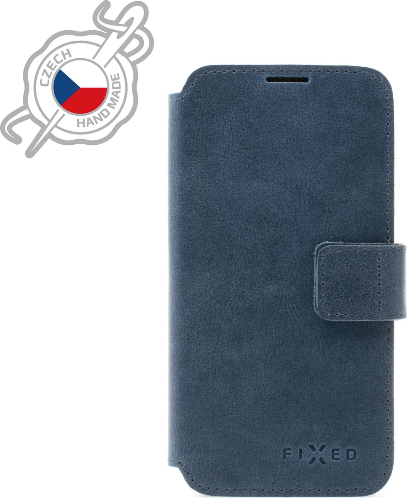 Kožené pouzdro typu kniha FIXED ProFit pro Apple iPhone 13 Pro Max, modré