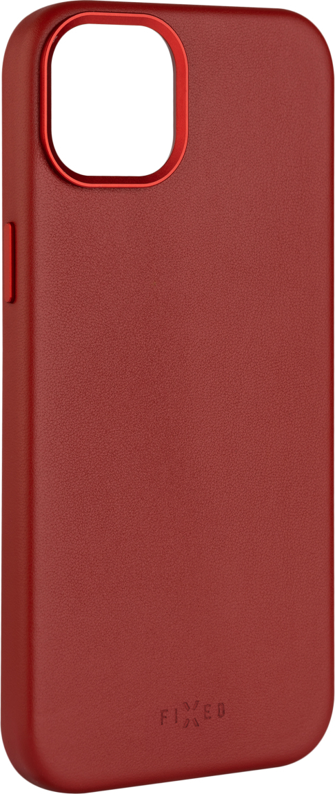 Kožený zadní kryt FIXED MagLeather s podporou MagSafe pro Apple iPhone 15, červený