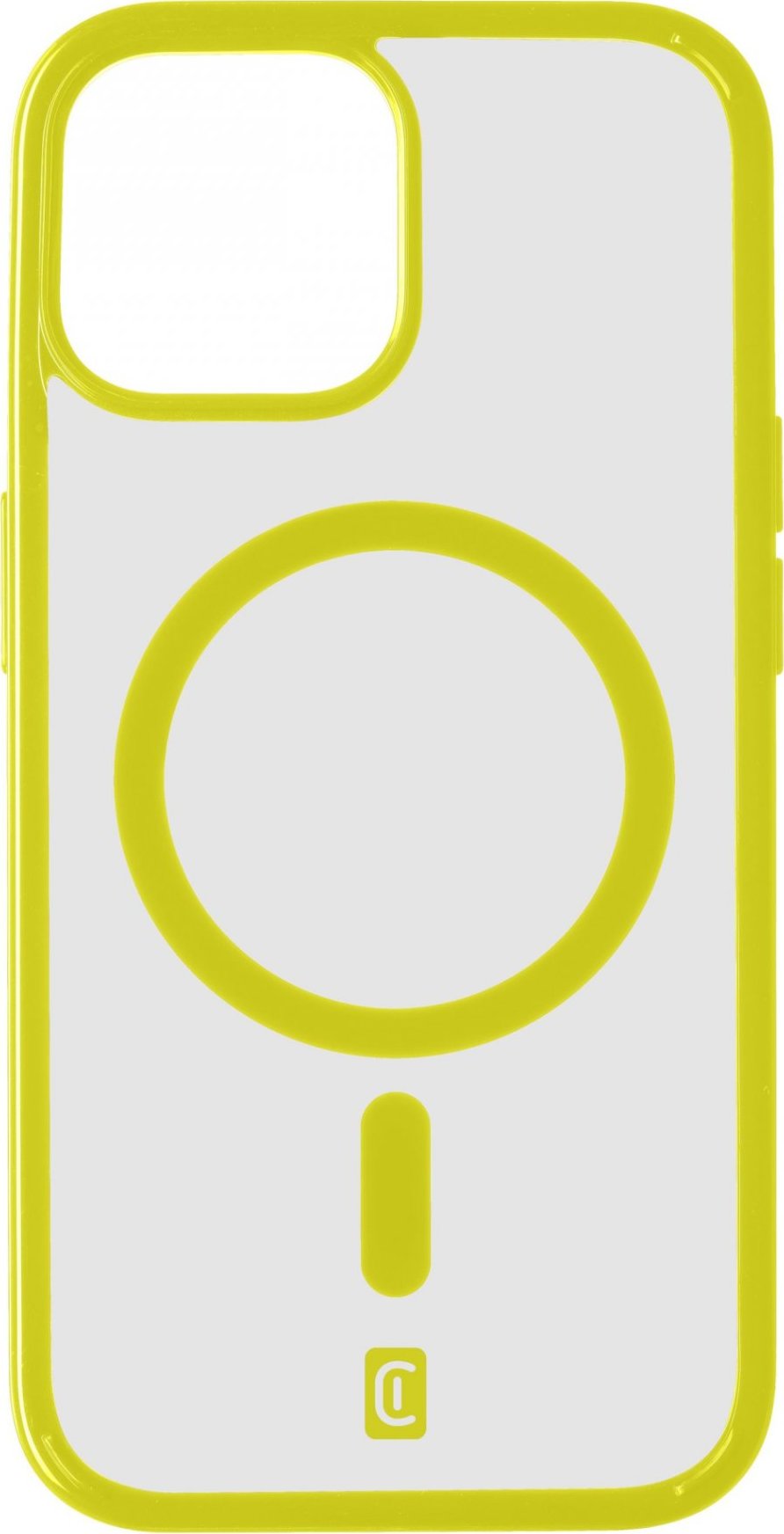 Zadní kryt Cellularline Pop Mag s podporou Magsafe pro Apple iPhone 15, čirý / limetkový