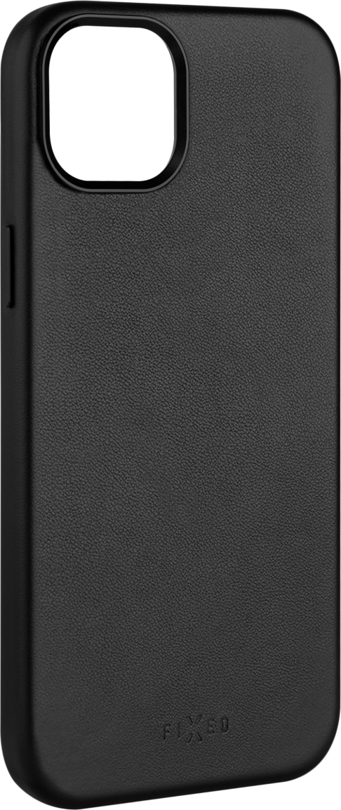 Kožený zadní kryt FIXED MagLeather s podporou MagSafe pro Apple iPhone 15 Plus, černý