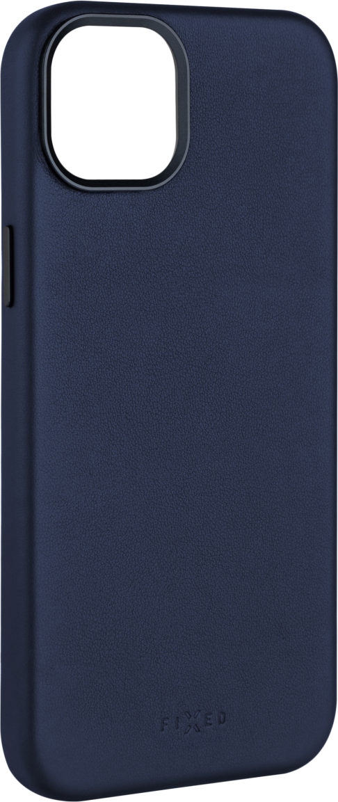 Kožený zadní kryt FIXED MagLeather s podporou MagSafe pro Apple iPhone 15 Plus, modrý