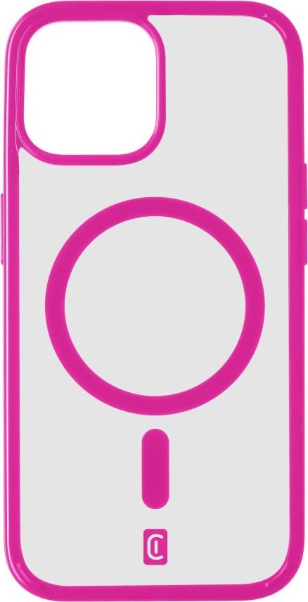 Zadní kryt Cellularline Pop Mag s podporou Magsafe pro Apple iPhone 15 Plus, čirý / růžový