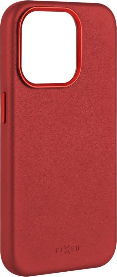 Kožený zadní kryt FIXED MagLeather s podporou MagSafe pro Apple iPhone 15 Pro, červený