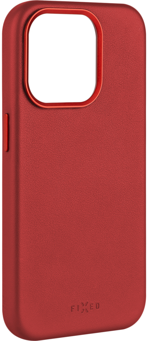 Kožený zadní kryt FIXED MagLeather s podporou MagSafe pro Apple iPhone 15 Pro Max, červený
