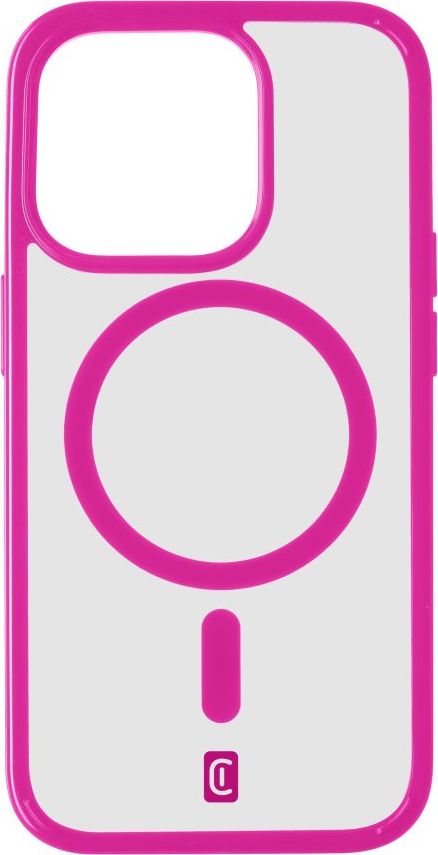 Zadní kryt Cellularline Pop Mag s podporou Magsafe pro Apple iPhone 15 Pro Max, čirý / růžový