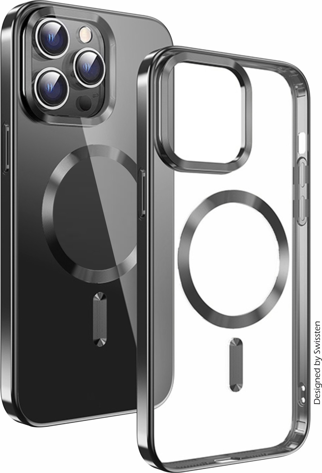 POUZDRO SWISSTEN CLEAR JELLY MagStick METALLIC PRO APPLE IPHONE 14 PRO ČERNÉ