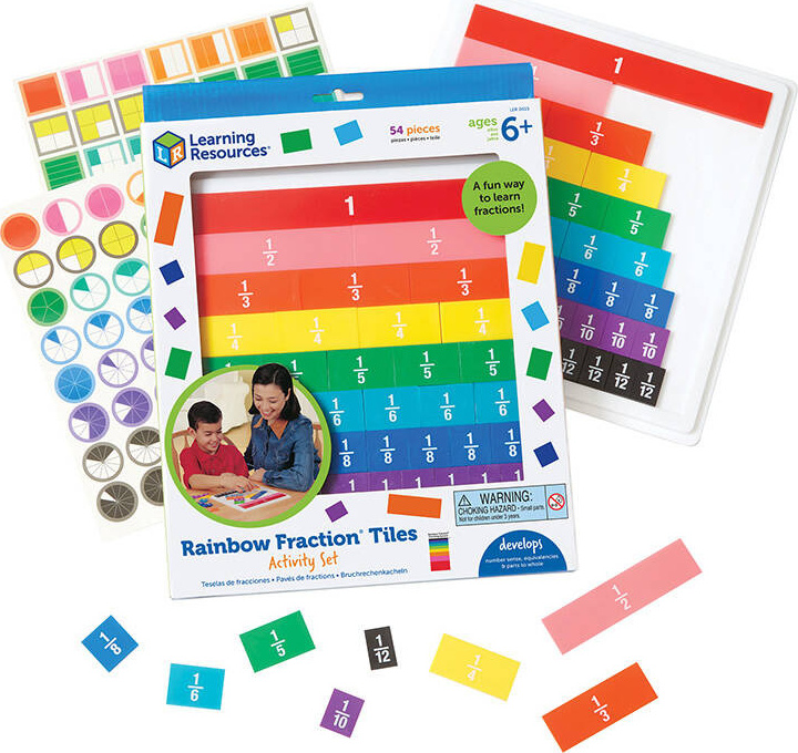 Duhové zlomkové dlaždice se zásobníkem Learning Resources LER 0615