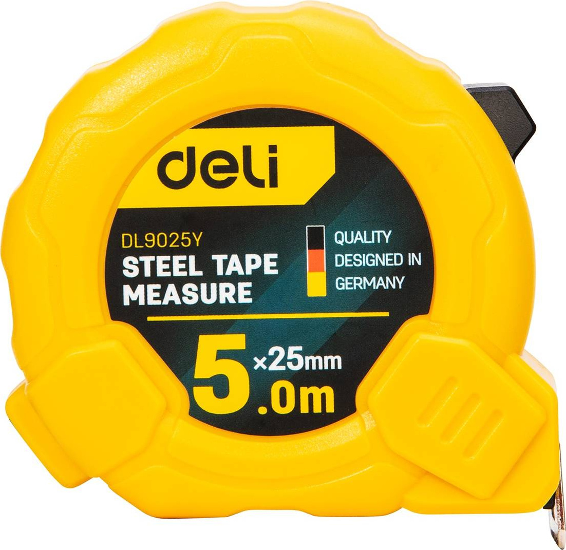 Zatahovací svinovací metr 5 m/25 mm Deli Tools EDL9025Y (žluté)
