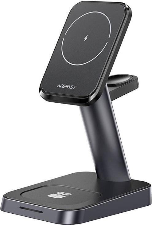 Acefast Qi Wireless Charger 15W for iPhone (with MagSafe), Apple Watch and Apple AirPods Stand Holder Magnetic Holder Black (E3 black)