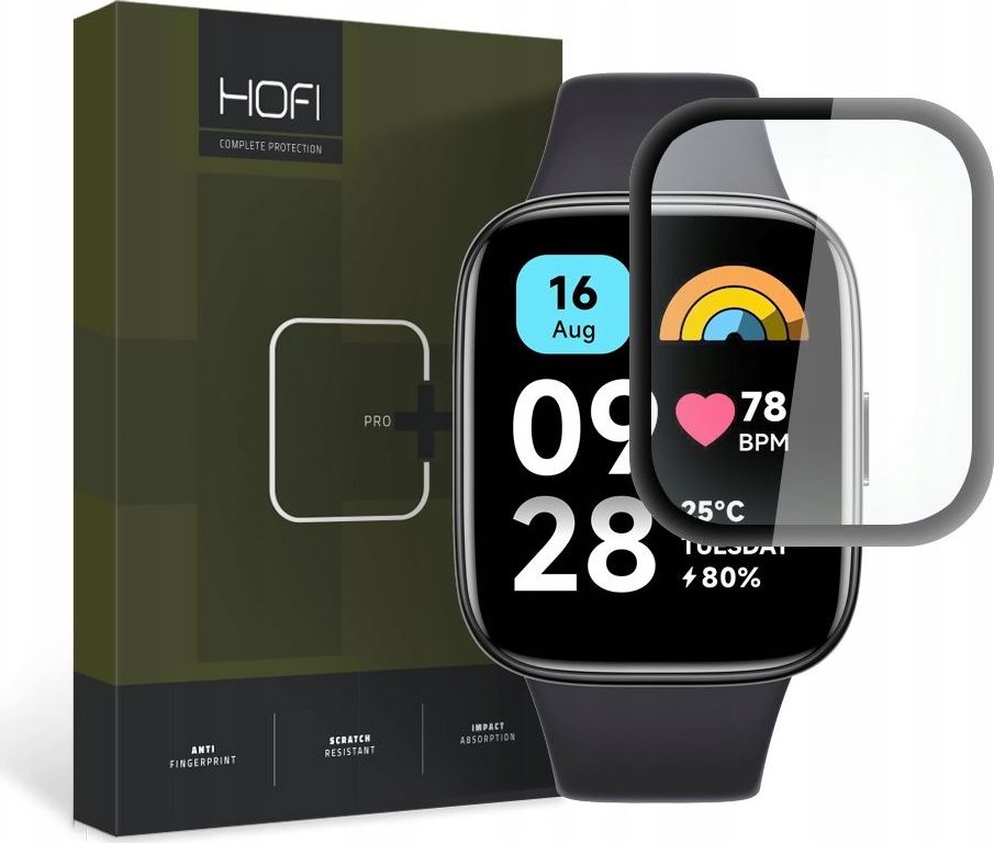 Hybridní sklo HOFI HYBRID PRO+ XIAOMI REDMI WATCH 3 ACTIVE BLACK