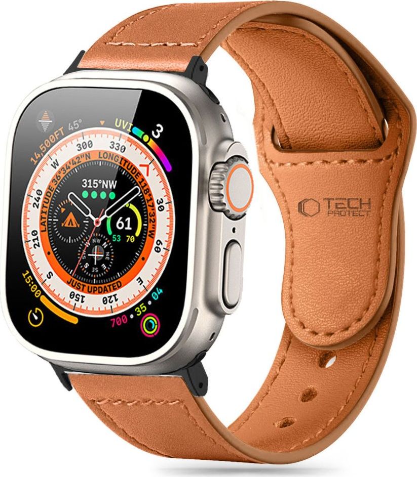 TECH-PROTECT ŘEMÍNEK NATURALFIT APPLE WATCH 4 / 5 / 6 / 7 / 8 / 9 / SE / ULTRA 1 / 2 (42 / 44 / 45 / 49 MM) BROWN