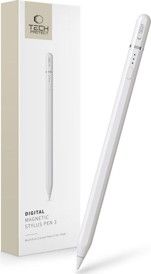 TECH-PROTECT digitální magnetický stylus Pen ”3” pro iPad, bílý