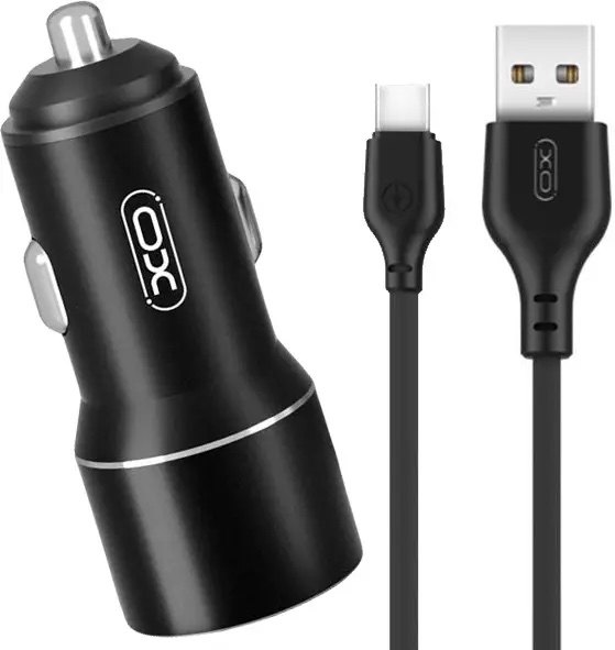 Nabíječka do auta XO CC48 12W 2X USB + Kabel USB - USB-C