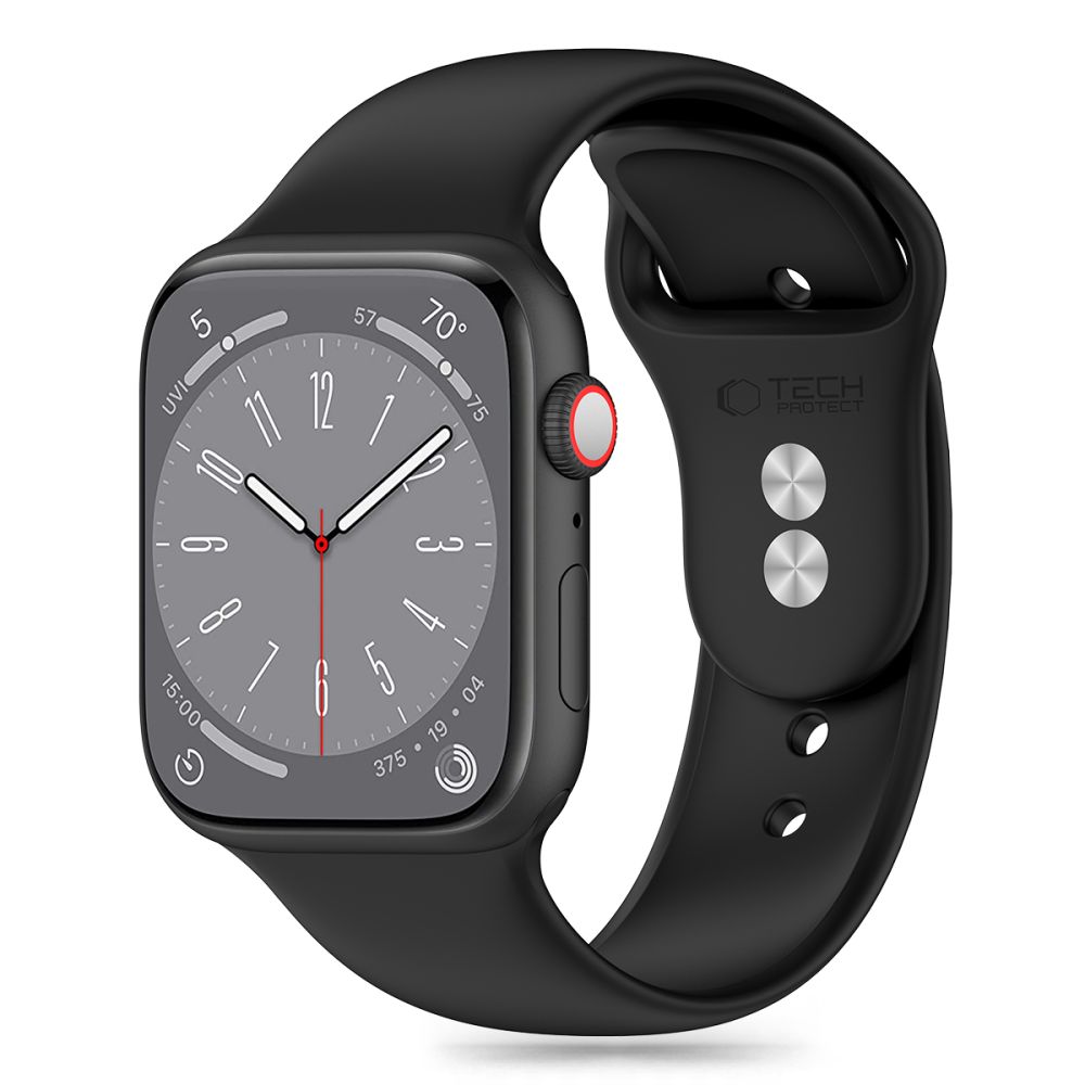 TECH-PROTECT řemínek SILICONE APPLE WATCH 8 / 9 / 10 / 11 / SE (40 / 41 / 42 MM) BLACK