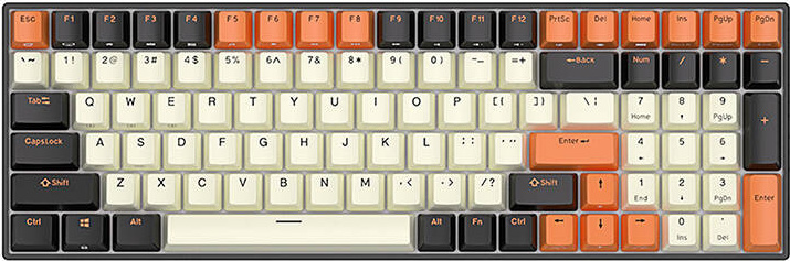 Mechanická klávesnice Royal Kludge RK100 RGB, hnědý spínač (černo-oranžový) anglická