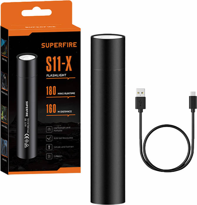 Mini svítilna Supfire S11-X, 700lm, USB