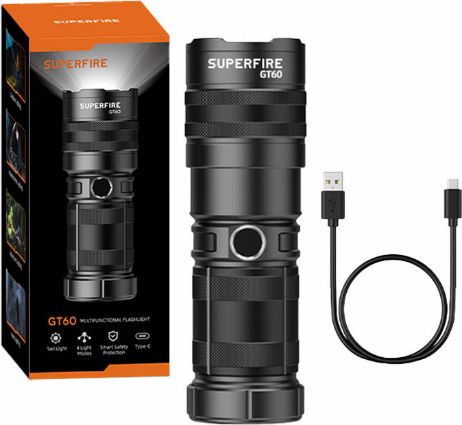 Svítilna Superfire GT60, 2600 lm, USB-C