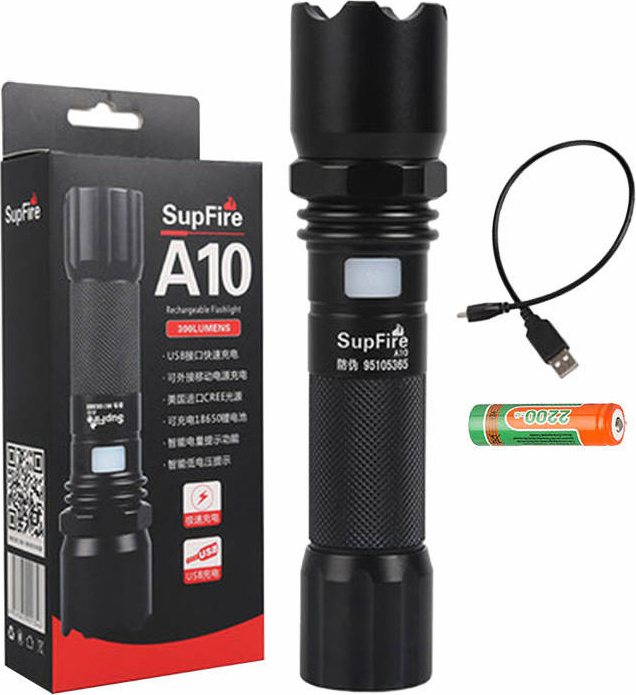 Svítilna Superfire A10, 550lm, USB