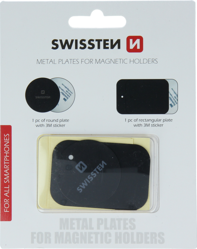 SWISSTEN SET KOVOVÝ LEPÍCÍ ŠTÍTEK A PODLOŽKA K MAGNETICKÝM DRŽÁKŮM DO AUTA