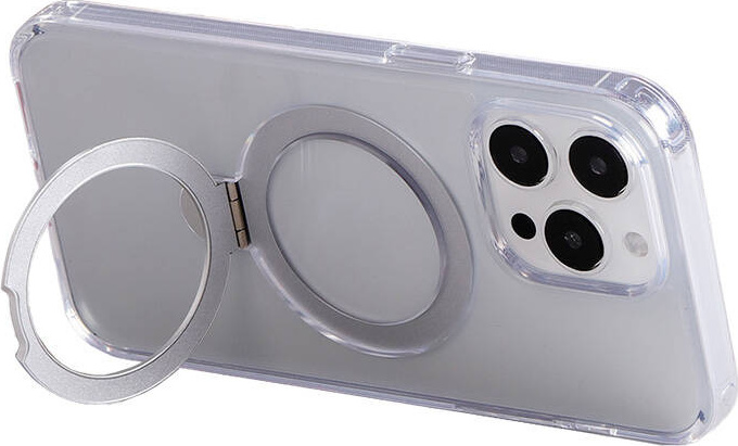 Magnetické MagSafe ochranné pouzdro s držákem Joyroom JR-BP004 pro iPhone 15 Pro (průhledné)