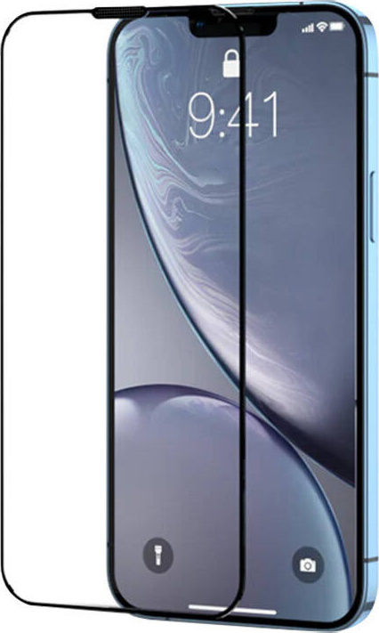 Tvrzené sklo Joyroom HQ-Z24 pro iPhone 15 Pro Max s černým rámečkem a filtrem proti prachu