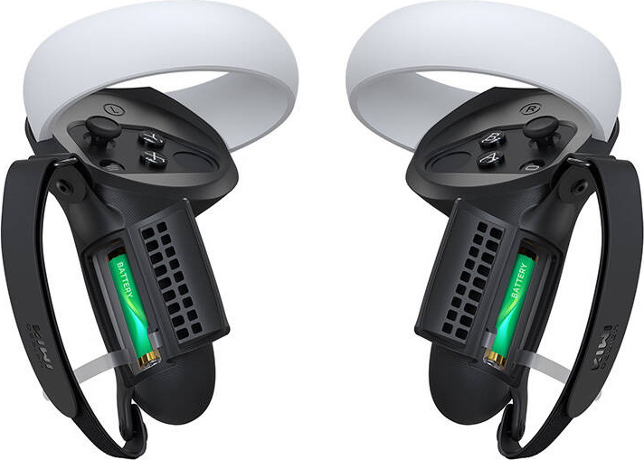 Kryty ovladačů s gripem a dvířky na baterii Kiwi Design Q1 PRO-2.2 pro Meta Quest 2 Black