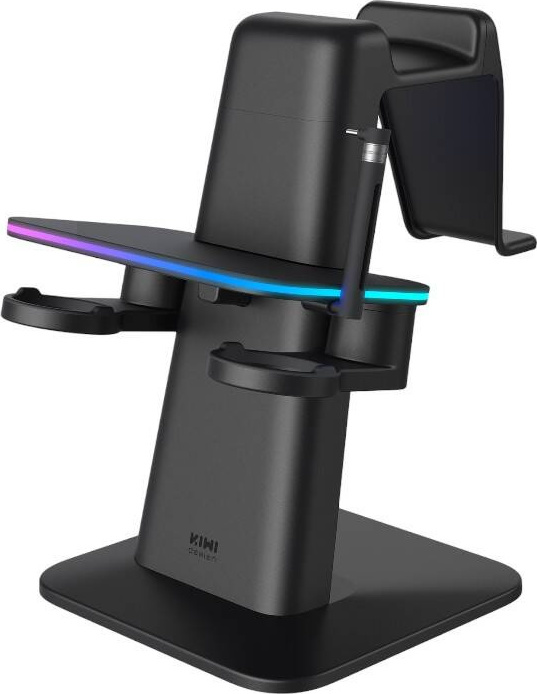 Vertikální stojan RGB Meta oficiální Co-Branded pod značkou Kiwi Design QC03 pro Meta Quest 3/Quest 2/Quest PRO Black