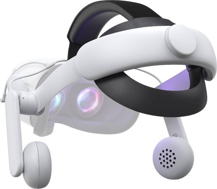 Komfortní Audio popruh na hlavu se sluchátky Kiwi Design QA01 pro Meta Quest 2 White