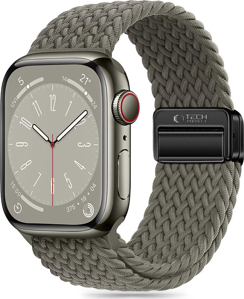 TECH-PROTECT ŘEMÍNEK NYLONMAG APPLE WATCH 4 / 5 / 6 / 7 / 8 / 9 / SE / ULTRA 1 / 2 (42 / 44 / 45 / 49 MM) OLIVE GREY