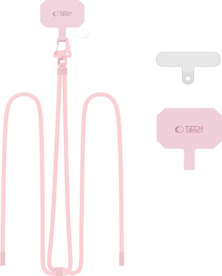 Šňůrka / Popruh na telefon TECH-PROTECT C5S ROPE CROSSBODY STRAP BABY PINK