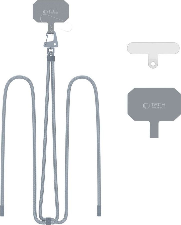 Šňůrka / Popruh na telefon TECH-PROTECT C5S ROPE CROSSBODY STRAP STEEL GREY