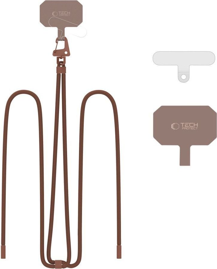 Šňůrka / Popruh na telefon TECH-PROTECT C5S ROPE CROSSBODY STRAP CHOCOLATE BROWN
