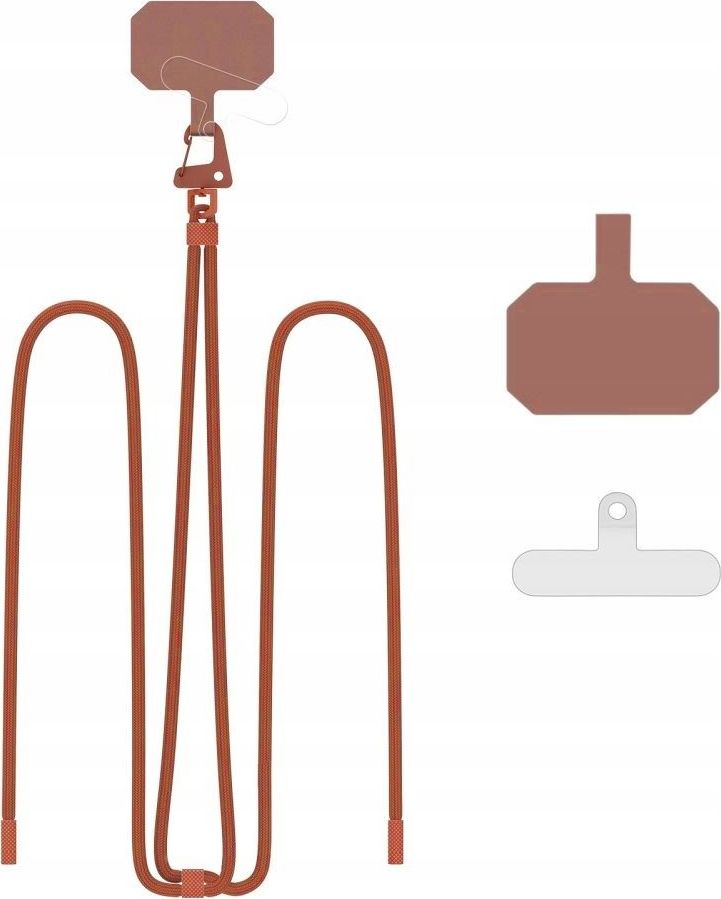 Levně Šňůrka / Popruh na telefon TECH-PROTECT C5S ROPE CROSSBODY STRAP CHOCOLATE BROWN