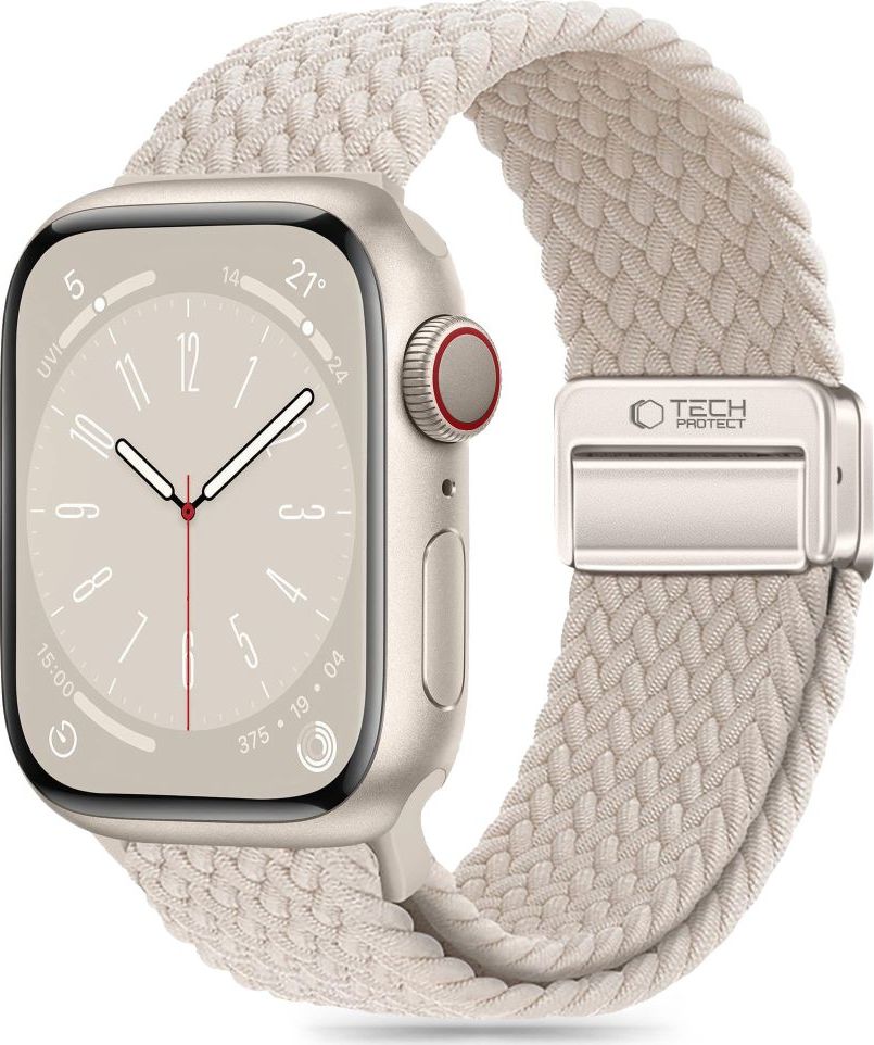TECH-PROTECT řemínek NYLONMAG APPLE WATCH 4 / 5 / 6 / 7 / 8 / 9 / SE (38 / 40 / 41 MM) NATURAL TITANIUM