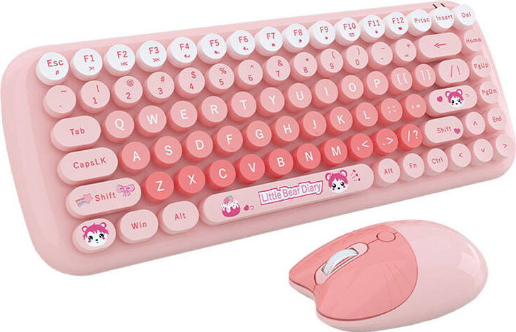 Sada MOFII Candy New 2,4G bezdrátová klávesnice + myš (růžová) anglická